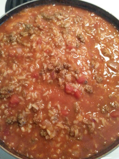 A picture of Spanish Rice (My moms recipe).
