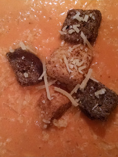 A picture of Creamy Tomato and Cauliflower Soup.