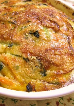 A picture of Tuna and Spinach Quiche Made In A Toaster Oven.