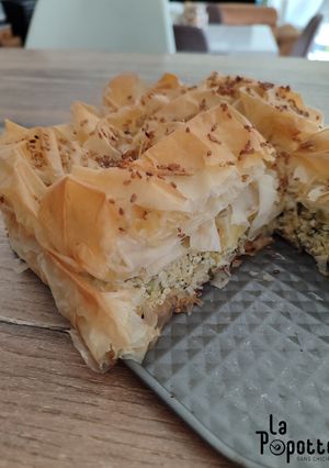 Une photo de Kolokithopita, feuilleté grec à la courgette