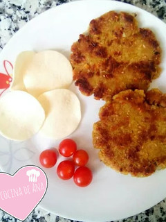 Una foto de Hamburguesa de guisantes, merluza y avena