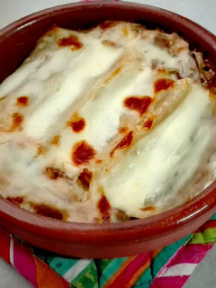 Una foto de Canelones de Champiñones, Setas y Bacon 🍄