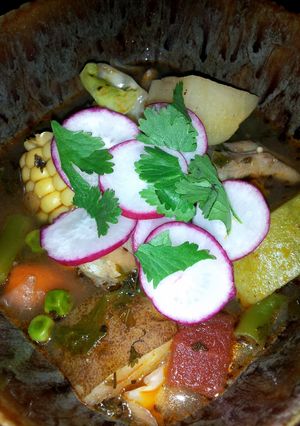 A picture of Not your mommas chicken soup;).