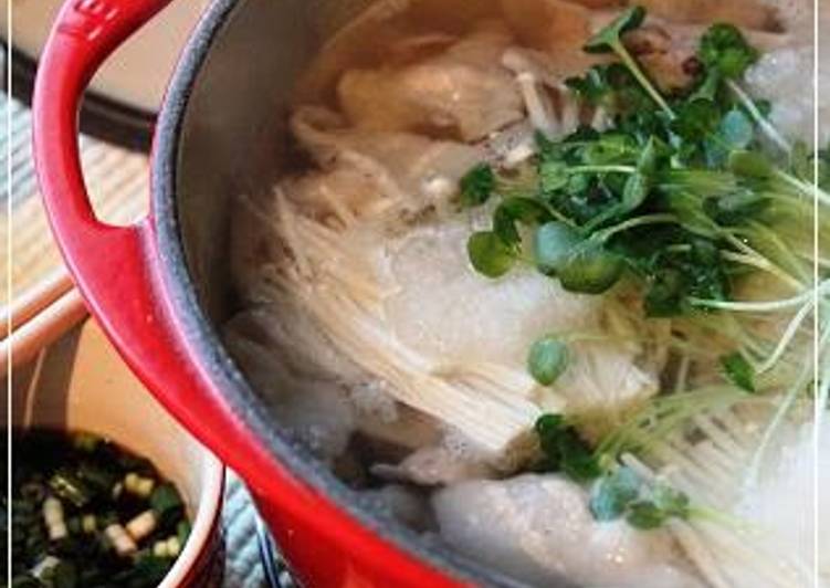 Recipe of Perfect Refreshing Yuki Nabe (Hot Pot) With Pork Belly and Tofu