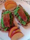Fava Bean Spread on a Flat Bread with Prosciutto