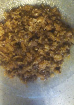 A picture of Candied Hamburger and Rice.