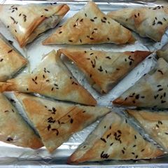 A picture of Sweet Potato and Goat's Cheese Samosa.