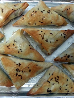 A picture of Sweet Potato and Goat's Cheese Samosa.