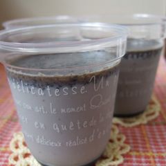 A picture of Our Family's Black Sesame Pudding.