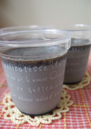 A picture of Our Family's Black Sesame Pudding.