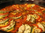 A picture of ratatouille with meat