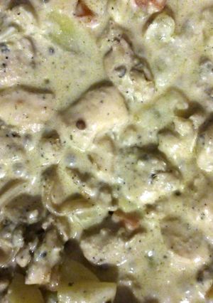 A picture of Cracked black pepper chicken.