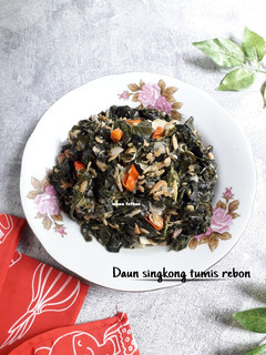 Foto resep Daun singkong tumis rebon
