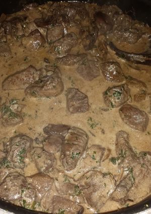 A picture of Venison stroganoff.
