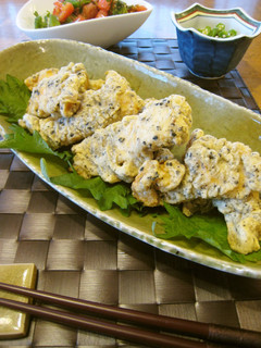 A picture of Fluffy Chicken Tempura with a Touch of Sesame.
