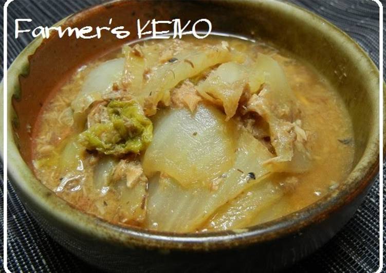 Recipe of Award-winning [Farmhouse Recipe] Chinese Cabbage and Canned Mackerel in Miso