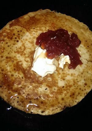 A picture of Strawberries and Cream Pancake Galore.