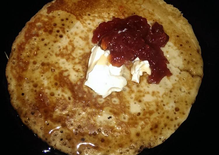 Recipe of Quick Strawberries and Cream Pancake Galore