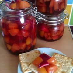 A picture of Vickys Autumn Pickled Plums, GF DF EF SF NF.