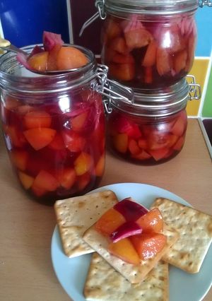 A picture of Vickys Autumn Pickled Plums, GF DF EF SF NF.