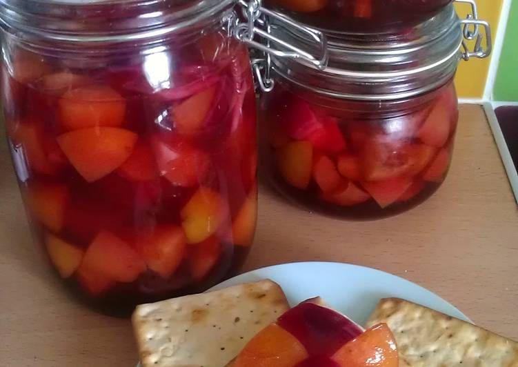 Recipe of Super Quick Homemade Vickys Autumn Pickled Plums, GF DF EF SF NF