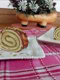 Egg White Swiss Roll Filled with Pistachio Cream and Covered in Chocolate