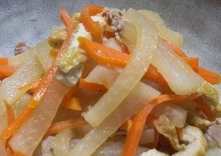 Recipe of Speedy Comforting Simmered Daikon Radish, Carrot and Aburaage