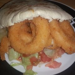 A picture of Calamari Schwarma.