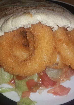 A picture of Calamari Schwarma.