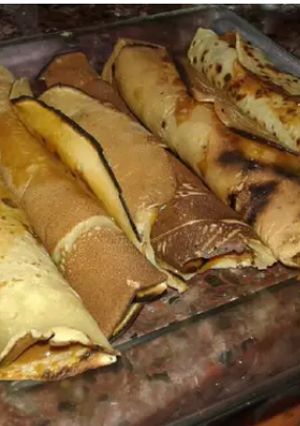 Una foto de Panqueques con dulce de leche