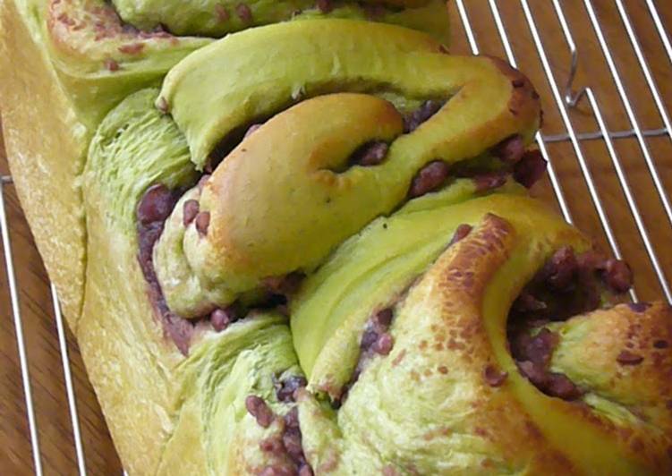 Steps to Prepare Ultimate Ogura (Japanese Adzuki Bean Paste) and Green Tea Bread