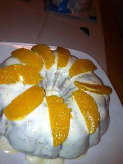 A picture of Orange Bomb Bun Cake Orange Glaze.