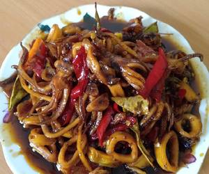 Ini Caranya Cumi kecap asam manis Praktis Enak