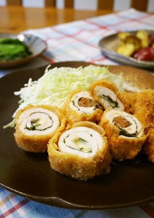 A picture of Fried Chicken Tender with Umeboshi for Bento.
