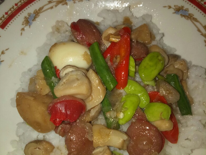 Bagaimana Menyiapkan Crazy rice bowl (nasi gila) hehe, Enak