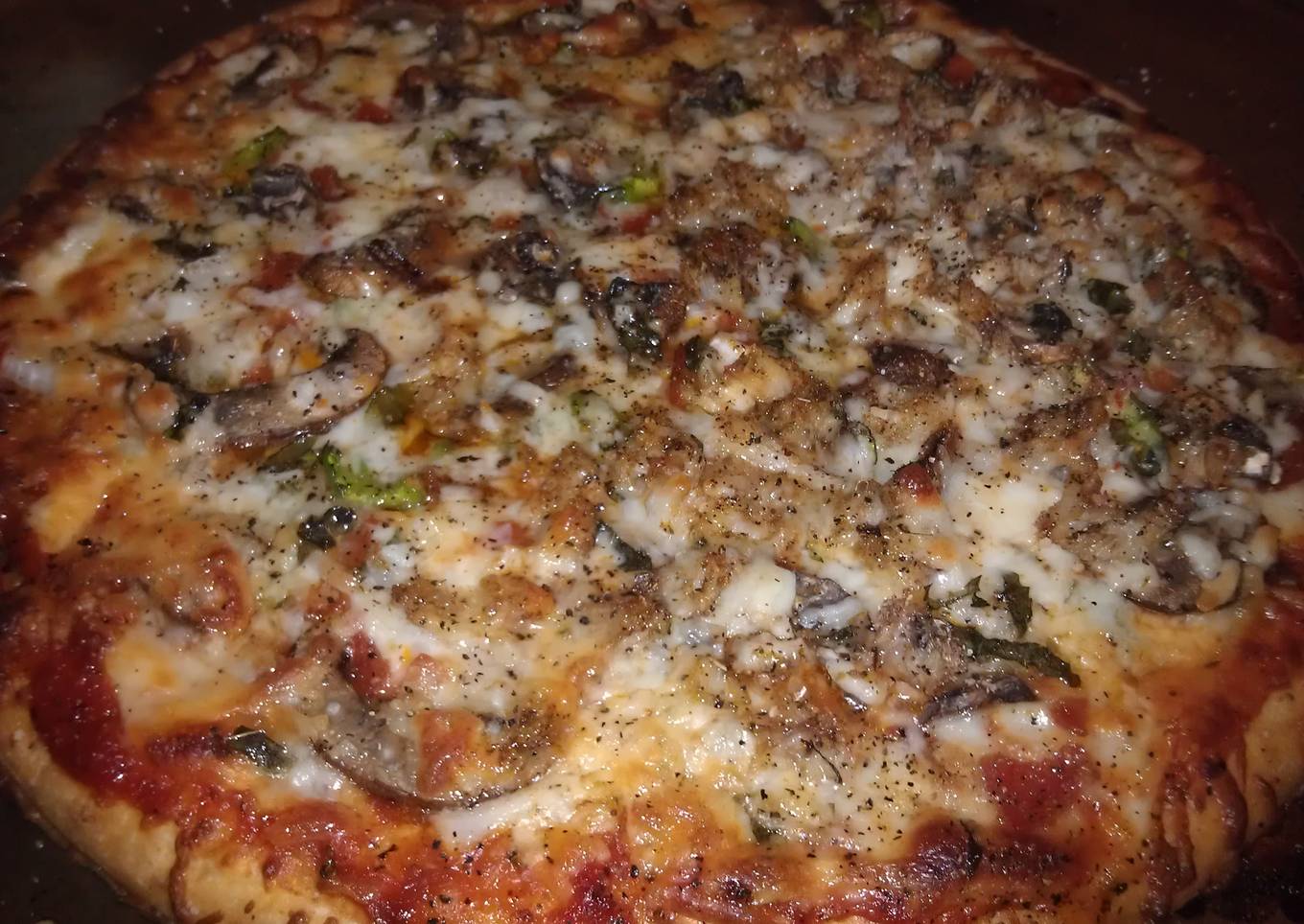 Quick Jazzy Crab & Mushroom Pizza
