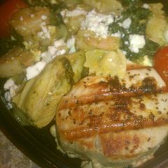 A picture of Shrimp & Artichoke Pesto Pasta.