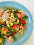 Tumis Sawi Baso Jagung Manis 🌽🍃🍅