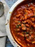 Pork loin and borlotti beans casserole