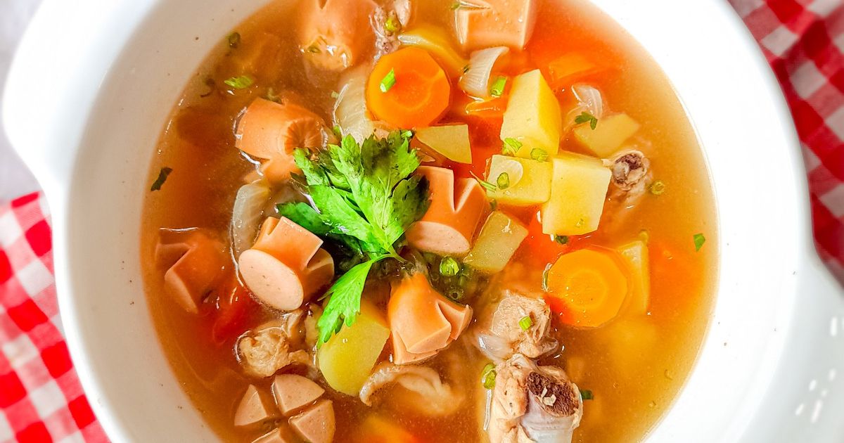 250. Sop Kaldu Ayam Sosis Simple