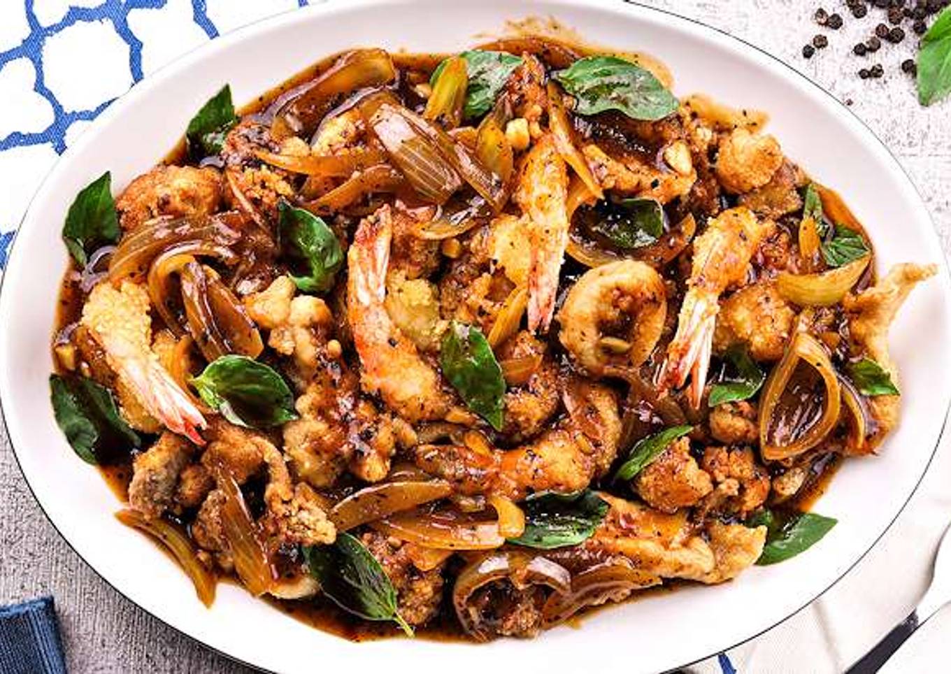 Resep Seafood Lada Hitam Kemangi