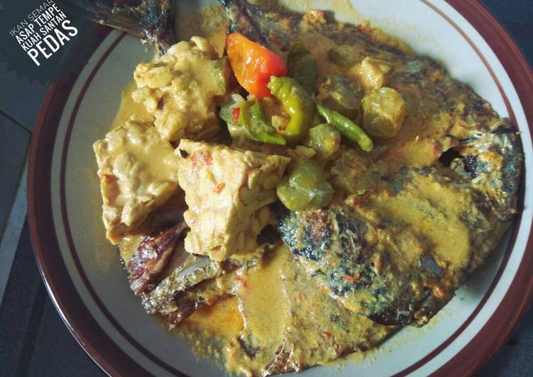 Resep Ikan Semar Asap Tempe Kuah Santan Pedas 🐟🐟🐟🌶🌶🌶, Enak Banget