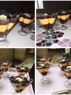 صورة لوصفة تحلية الطبقات بالشوكولاته والكراميل 🍮🍮🍧🍧🍨🍨