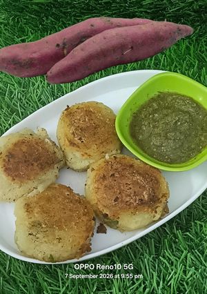 शकरकंद की टिक्की रेसिपी मुख्य फोटो