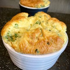 A picture of Gruyère, Wild Garlic and Chive Soufflé.