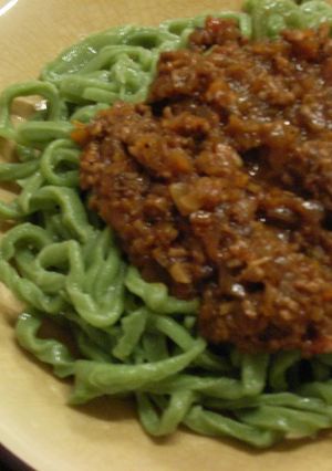 A picture of Homemade Pasta (Spinach Greens).