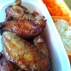 A picture of Tasty fried chicken wings.