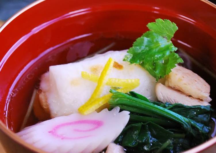 Recipe of Speedy Edokko Zouni (Tokyo-style Mochi Soup)