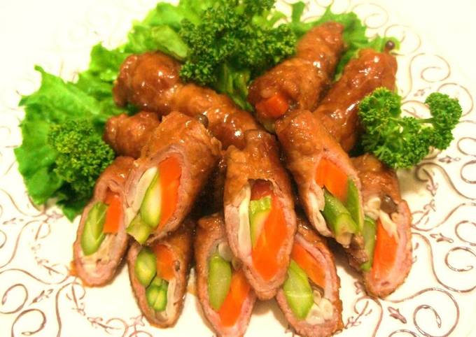 Steps to Prepare Homemade Tri-color Teriyaki Vegetable Rolls