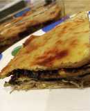 Lasagna de huitlacoche y espinacas con pasta fresca